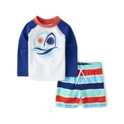 The Children's Place Baby Toddler Boys Rashguard \u0026 Swim Trunks, 2-Piece, Sizes 6M-5T